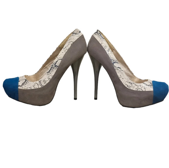 NWT Qupid Gray Velvet Heels - Picture 5 of 6